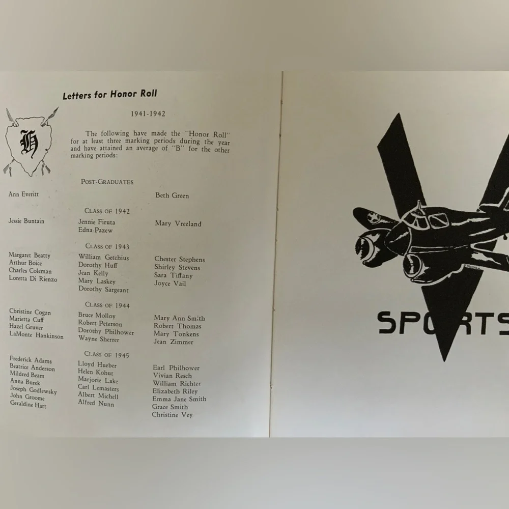 WW II era,  HACKETTSTOWN NJ HIGH SCHOOL YEAR BOOKS - Picture 9 of 16